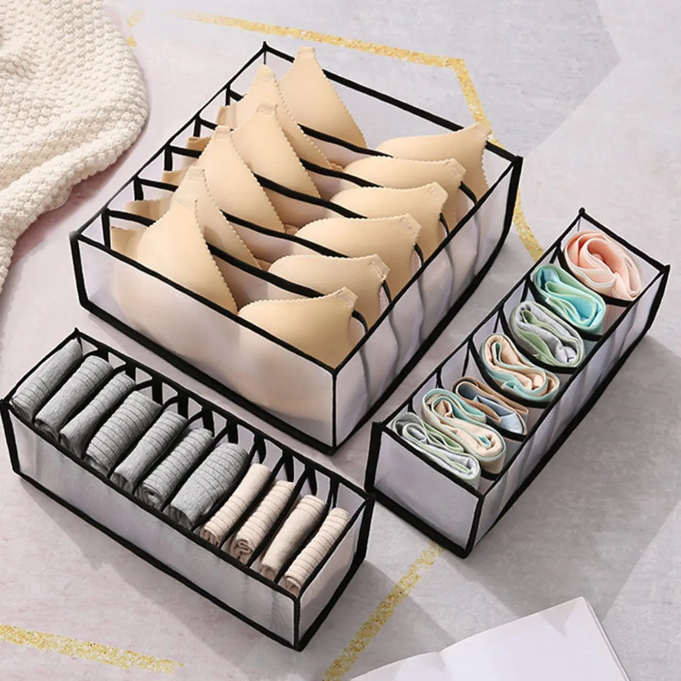 Foldable Sock & Bra Organizer