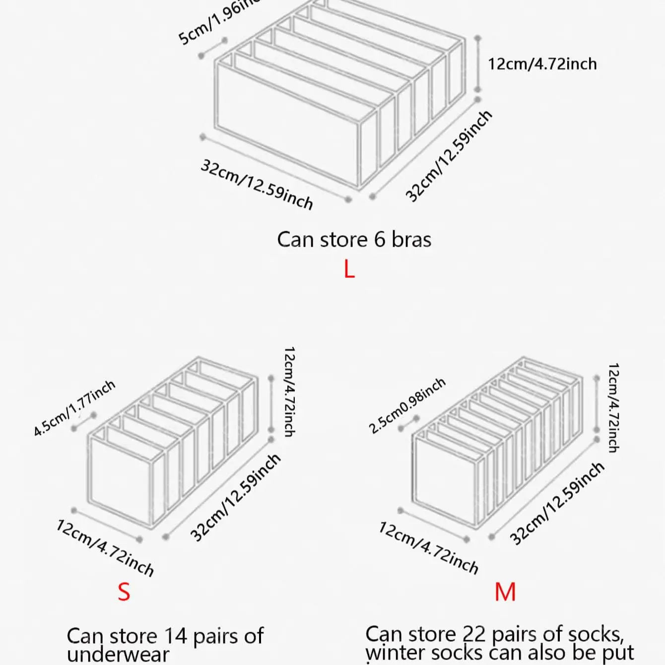 Foldable Sock & Bra Organizer