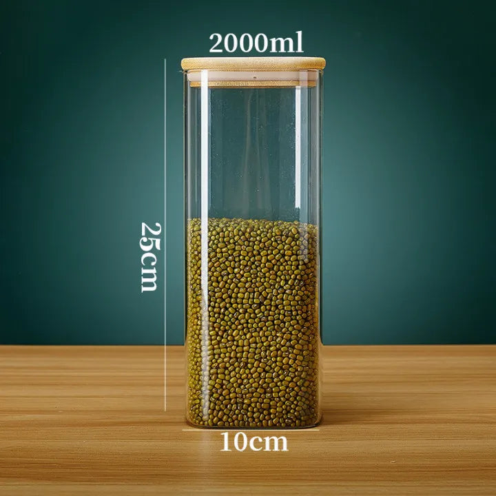 Square Glass Storage Jars