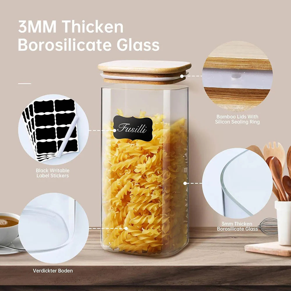 Square Glass Storage Jars