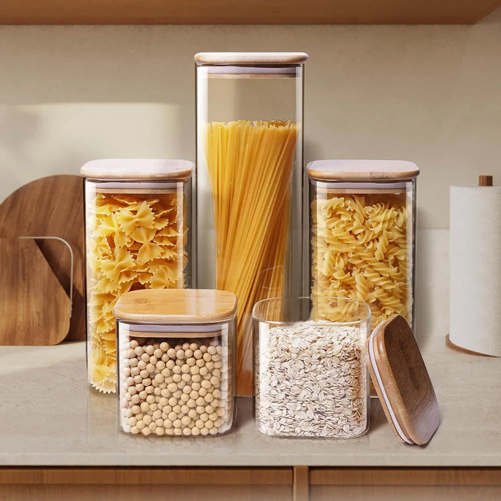Square Glass Storage Jars