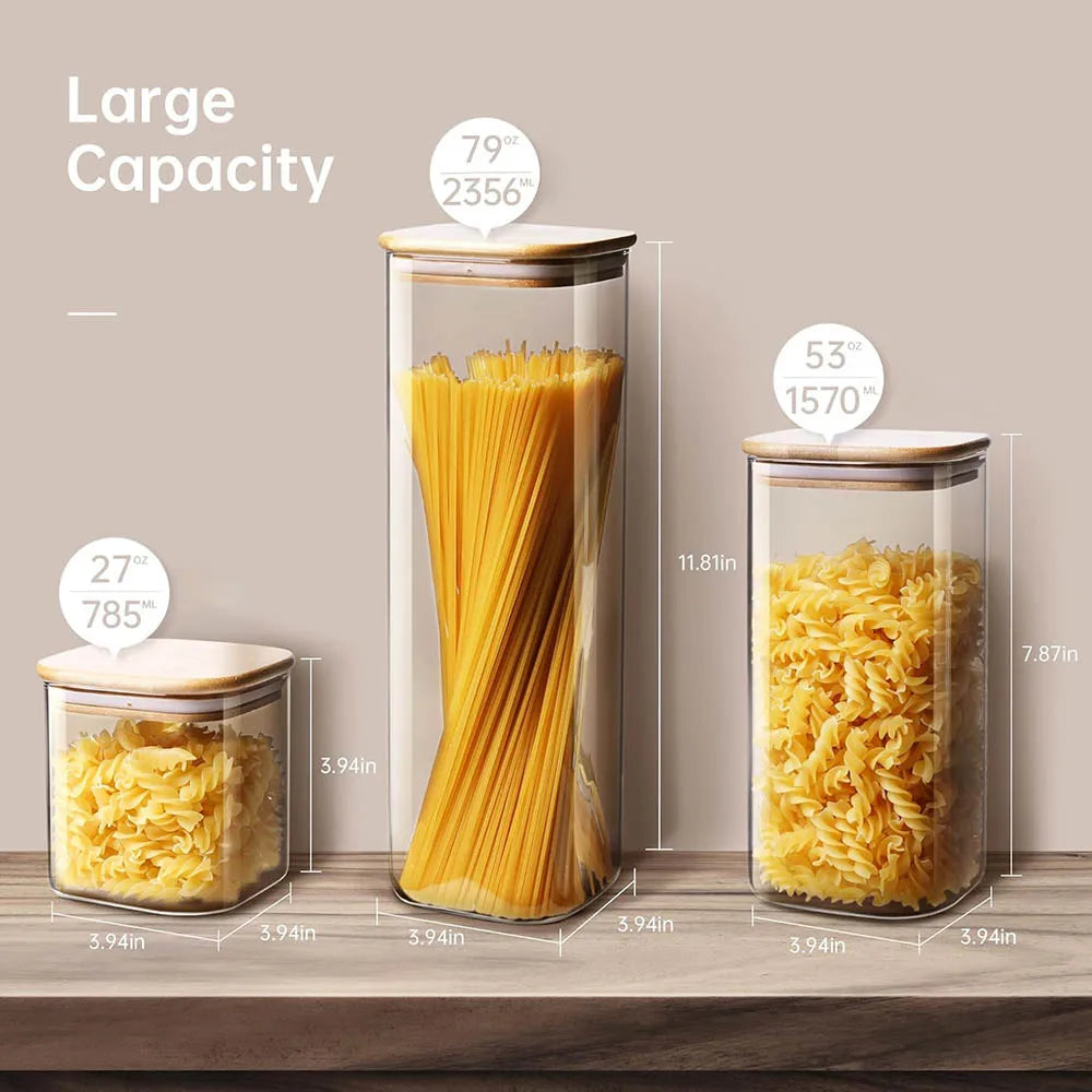 Square Glass Storage Jars