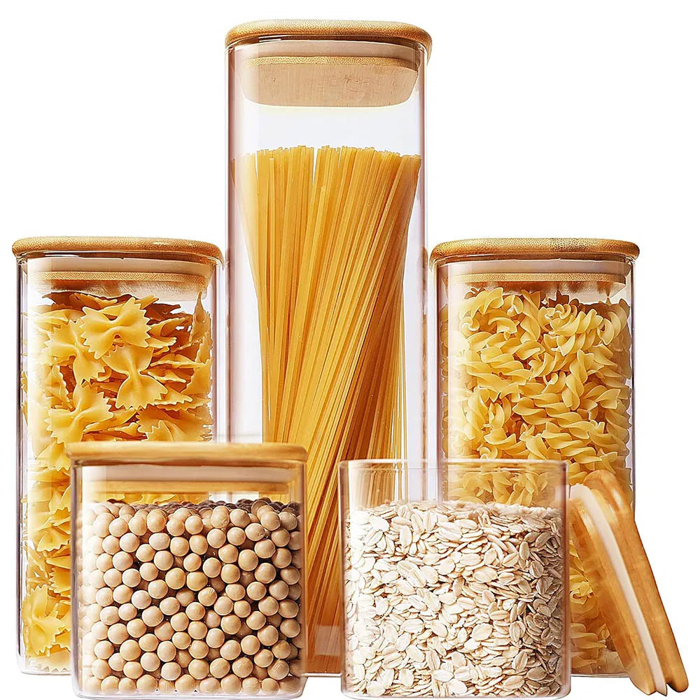 Square Glass Storage Jars