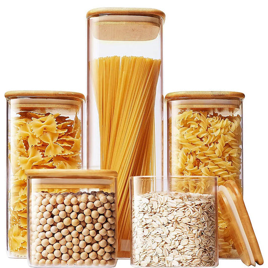 Square Glass Storage Jars