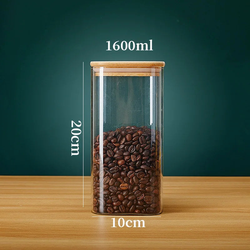 Square Glass Storage Jars