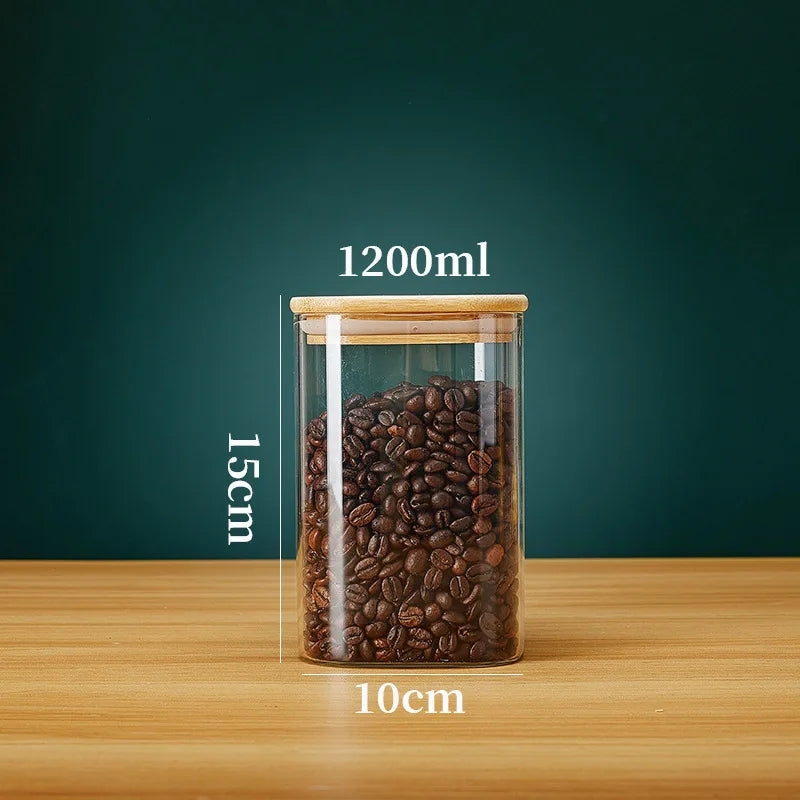 Square Glass Storage Jars