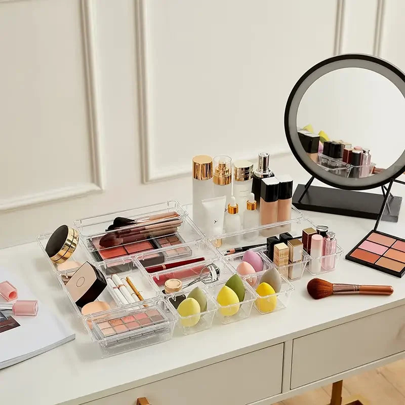 Clear Drawer Organizer Set