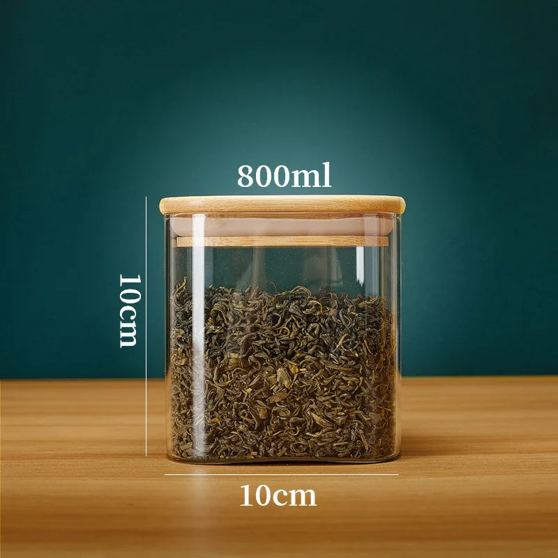 Square Glass Storage Jars